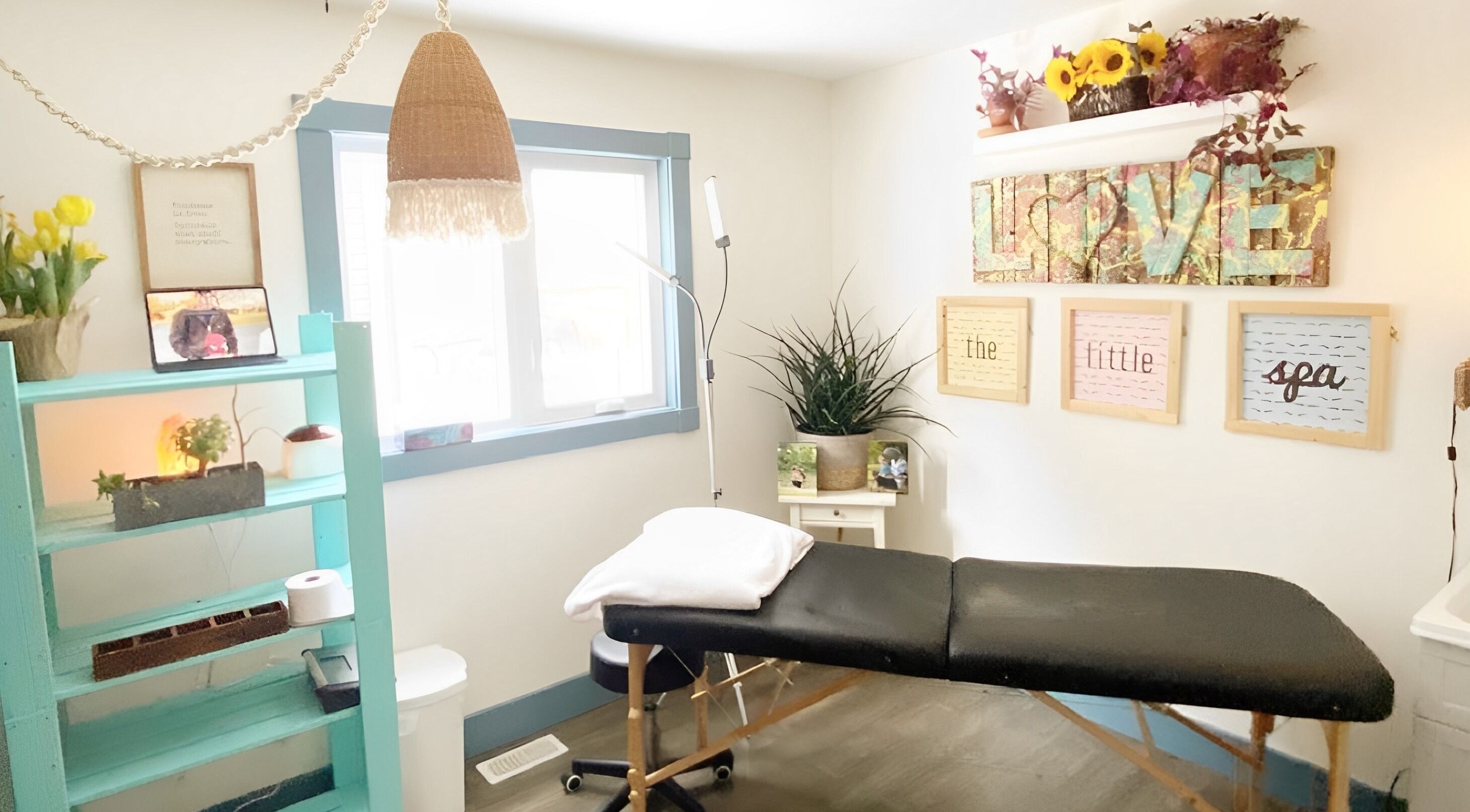 Relaxing treatment room at The Little Spa, Fort Erie, Ontario, CA, with serene decor and soothing atmosphere.