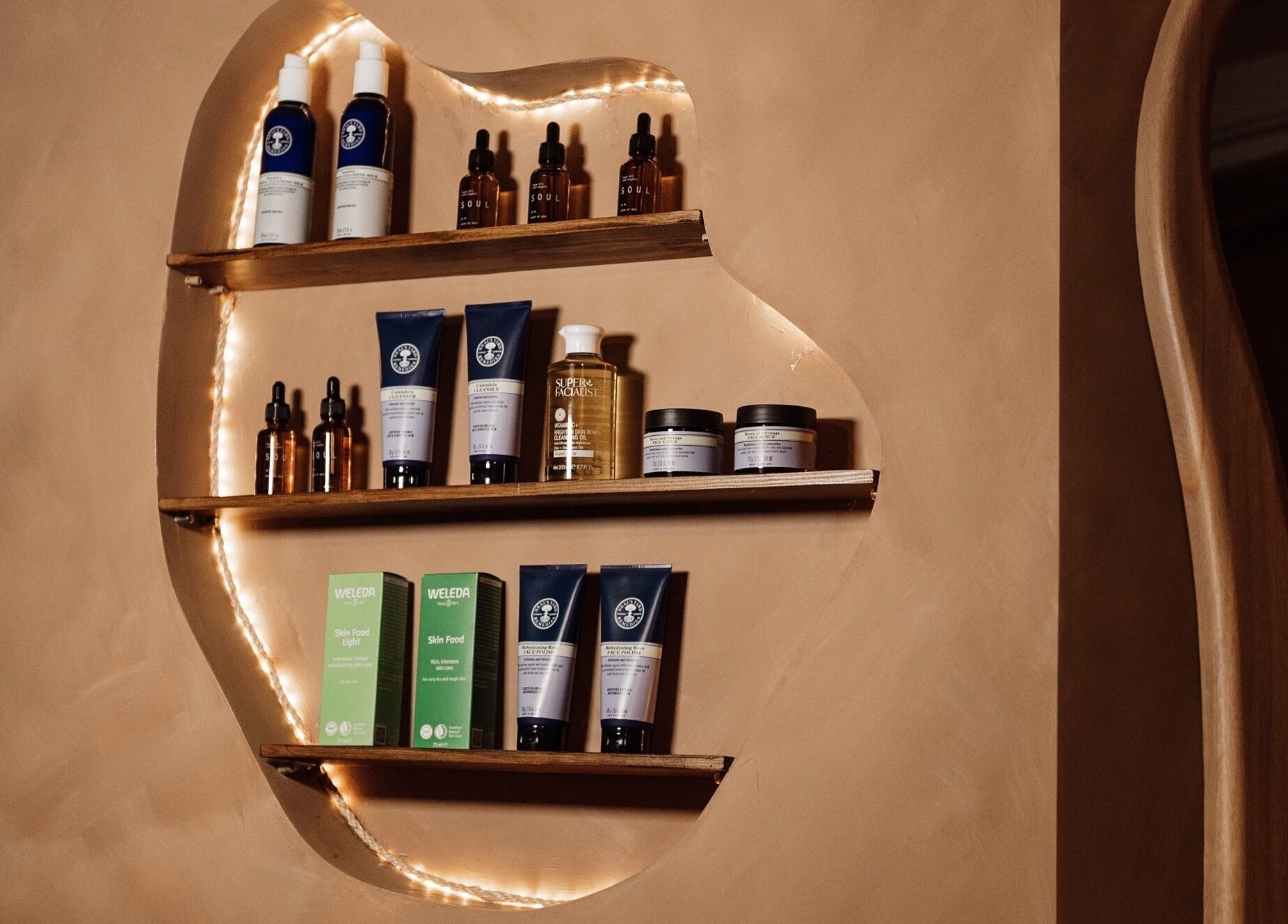 House of Soul Feniscowles showcases beauty products on stylish shelves in Feniscowles, England, GB.