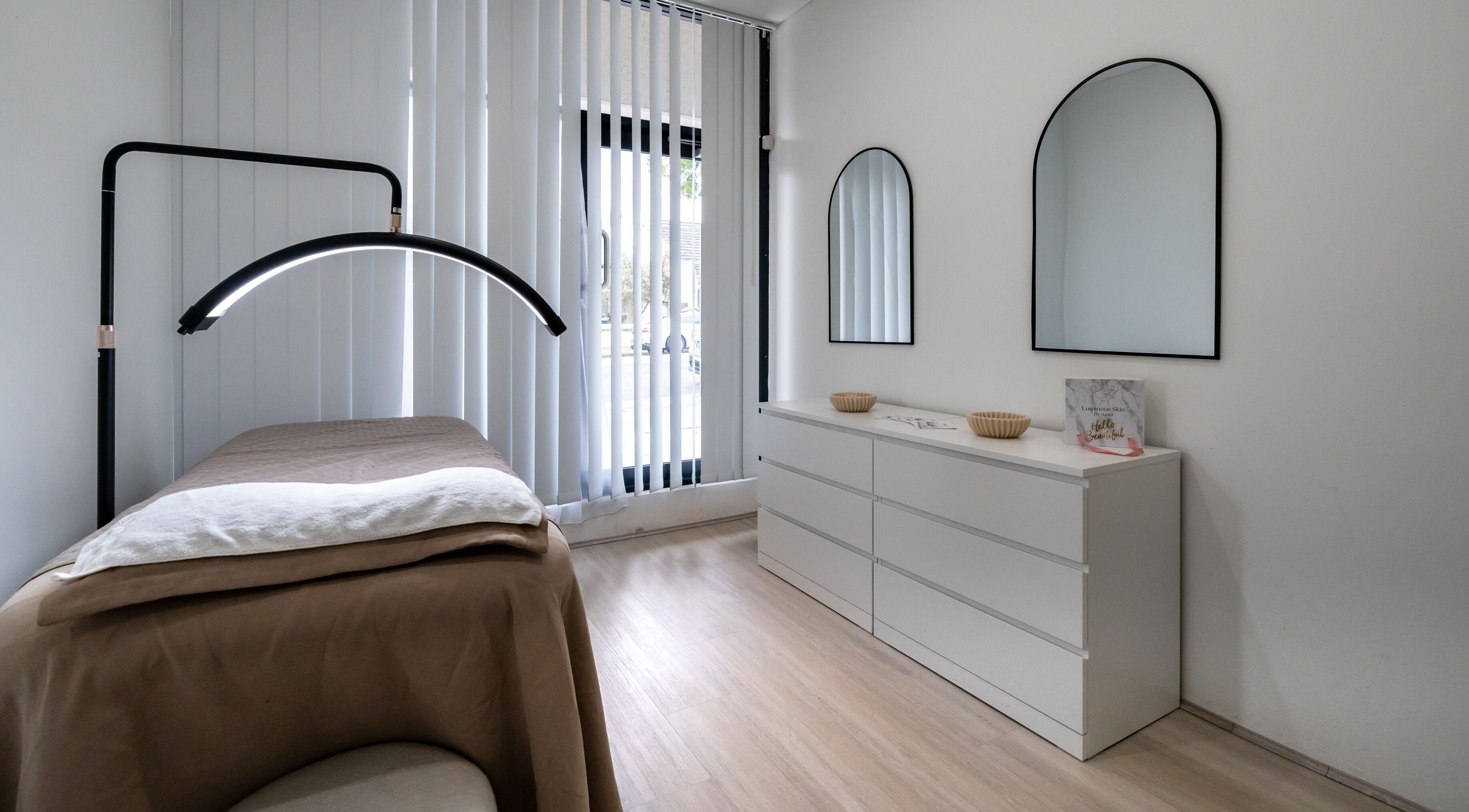 Serene treatment room at Luminous Skin by Amal, Rockdale, New South Wales, AU with modern decor.