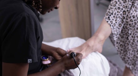 Foot spa service at HelloWoman Hazelwood (Menlopark), Pretoria, Gauteng, ZA, providing relaxation and care.