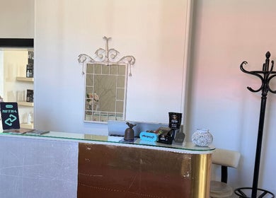 Chic reception area at Obsession Hair & Body, Gawler, South Australia, AU, showcasing elegance and style.