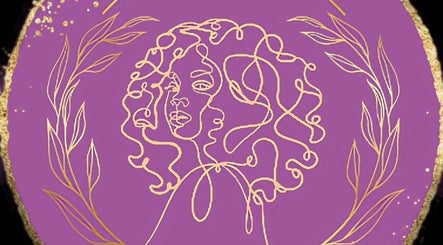 Elegant line art of a woman's face with curls at Cheveux By Cindy, Bexleyheath, England, GB.