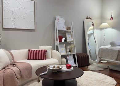 Elegant interior of Beauty By Sofia Katerina, Magill, South Australia, AU showcasing spa bed and comfy seating.