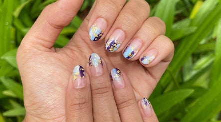 Colorful nail art with gold flecks at Ainrtistry (Home Studio), Singapore, Singapore, SG.