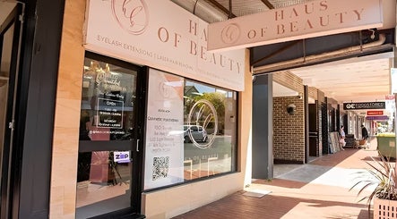 Entrance of Haus of Beauty in Waverley, NSW, AU, showcasing elegant signage and inviting storefront.