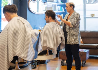 Stylish haircut at Grand Royal Barbers - Darlinghurst in Sydney, New South Wales, AU.