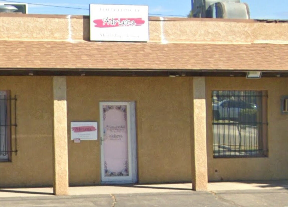 Front entrance of Beauty Clinic By Adriana in Perris, California, showcasing its welcoming facade.