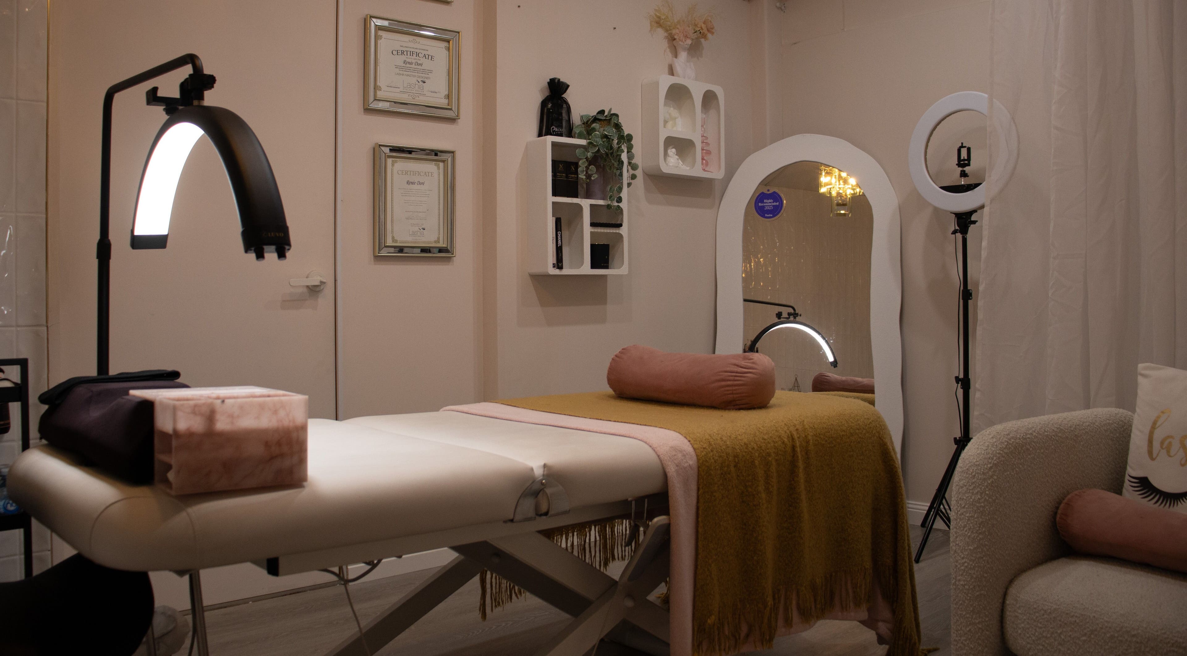 Serene treatment room at Reborn Lash Boutique | Sanctuary Cove, Gold Coast, Queensland, AU offering relaxation.