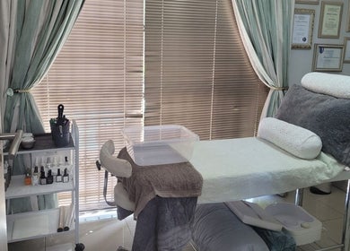 Relaxing treatment room at Belle Femme Waxing Specialist, Cape Town, Western Cape, ZA, with a cozy setup.