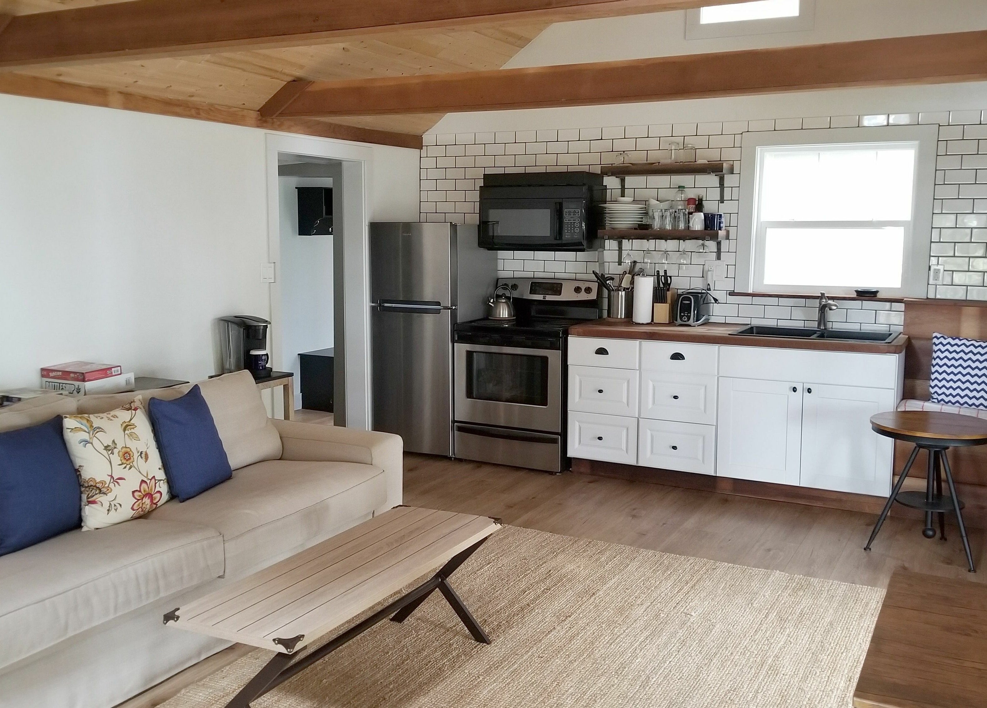 Modern living area at The Heritage House Resort and Spa, Little River, California, US.