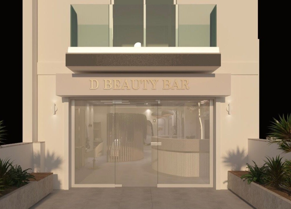 D Beauty Bar entrance, featuring modern design and lush greenery in Naxxar, MT.