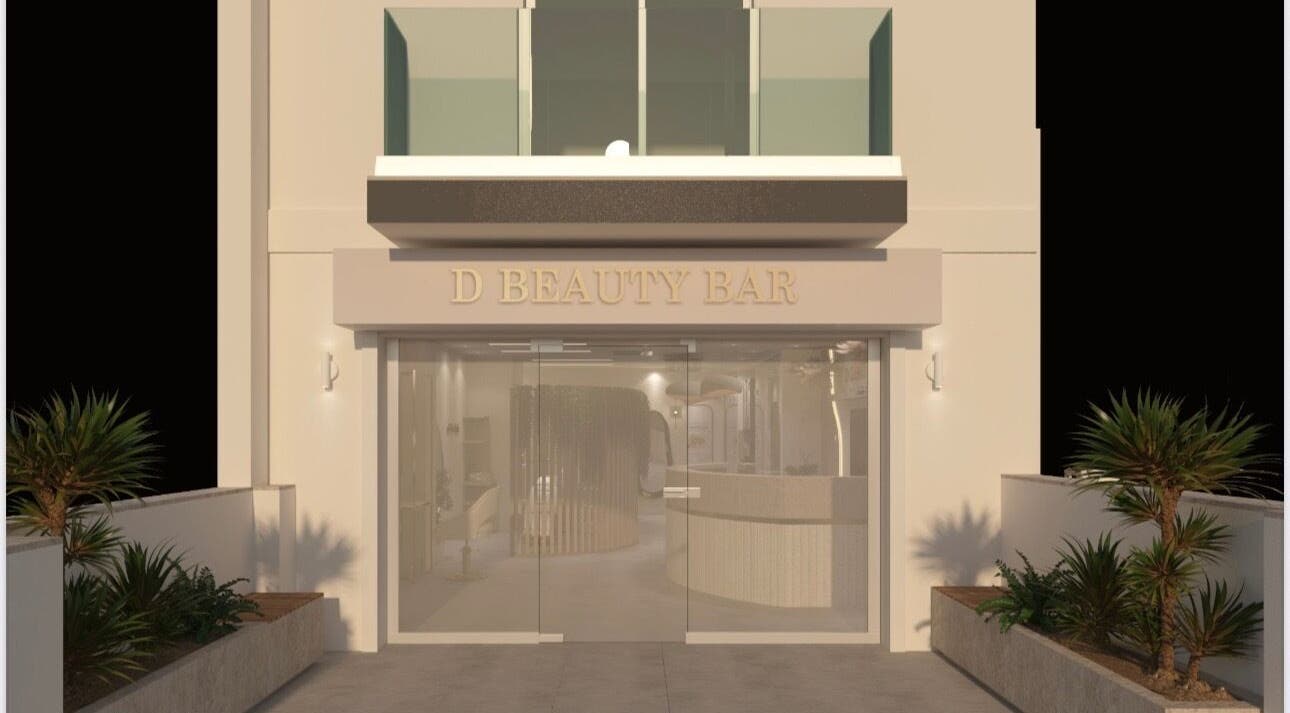 D Beauty Bar entrance, featuring modern design and lush greenery in Naxxar, MT.