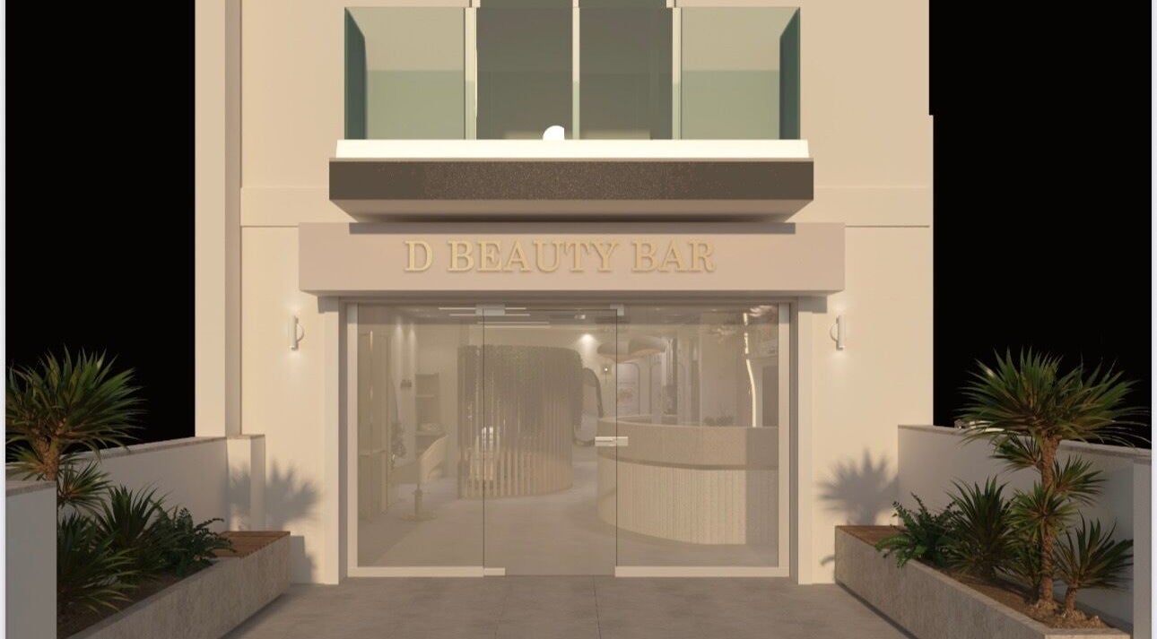 D Beauty Bar entrance, featuring modern design and lush greenery in Naxxar, MT.