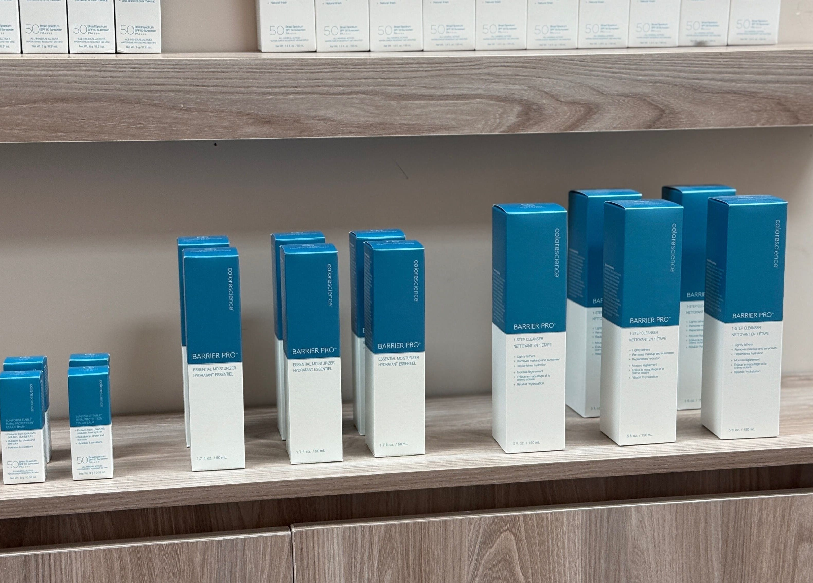 Colorescience products on display at Enhance Aesthetics, Canaan, Tobago, TT.