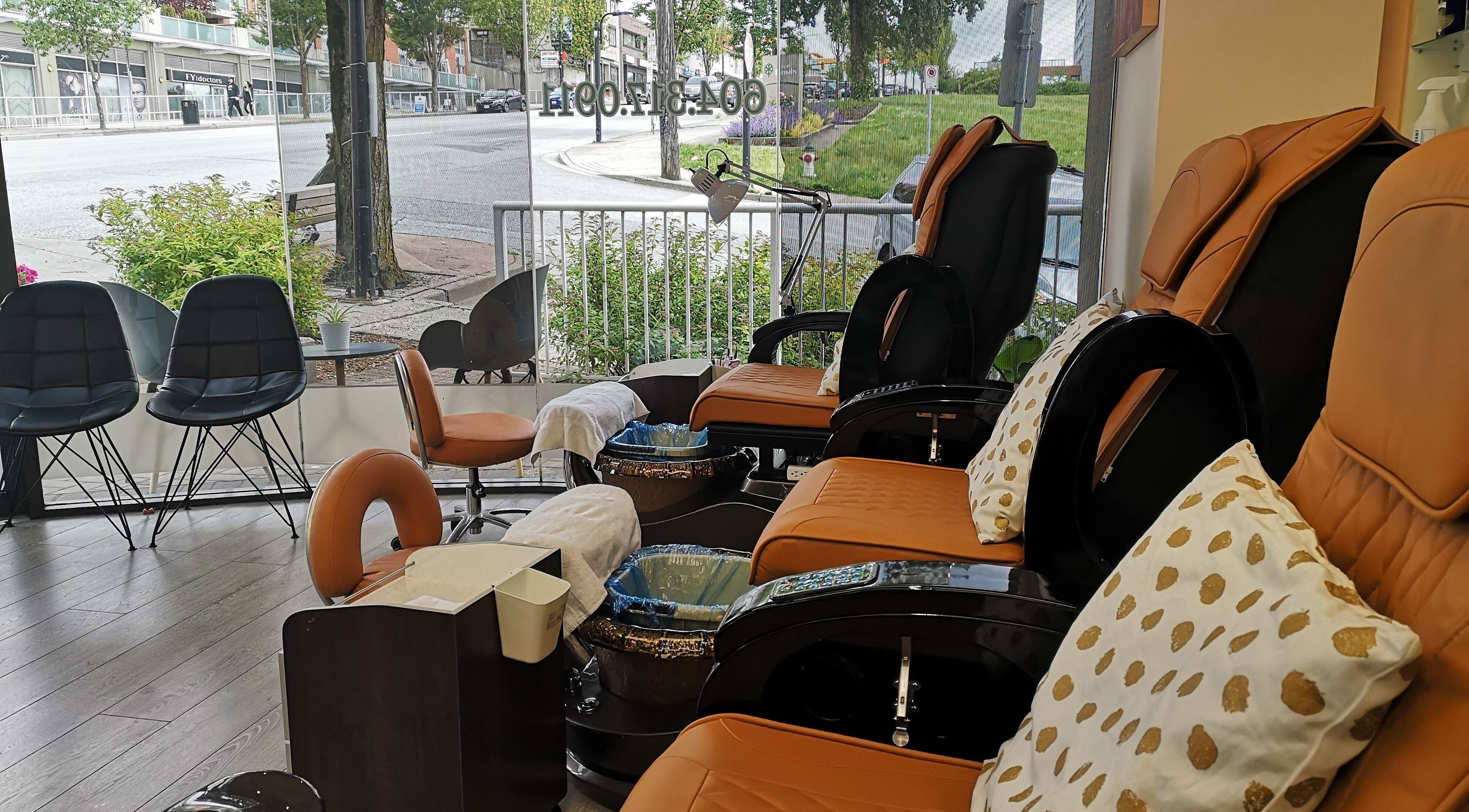 Luxurious pedicure chairs at Beautik Spa, Burnaby, British Columbia, CA for ultimate relaxation.