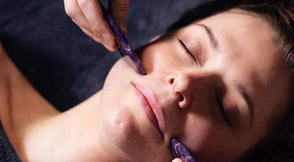Facial massage at Stacey's Studio: Skincare & Wellness in Doddington, England, GB showcases relaxation techniques.