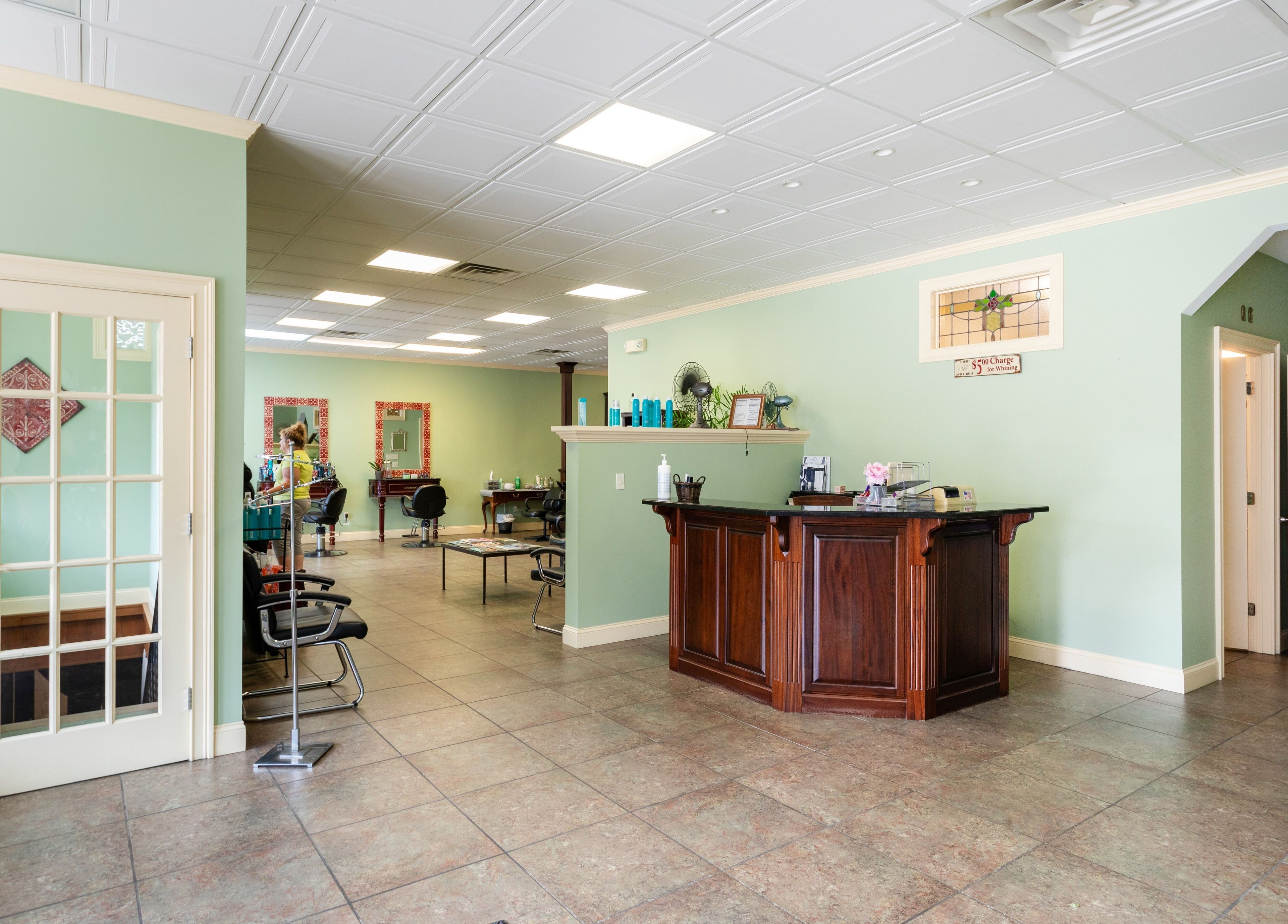 Interior of Bare Beauty Aesthetics in Ludlow, Massachusetts, US, showcasing a serene and stylish reception area.