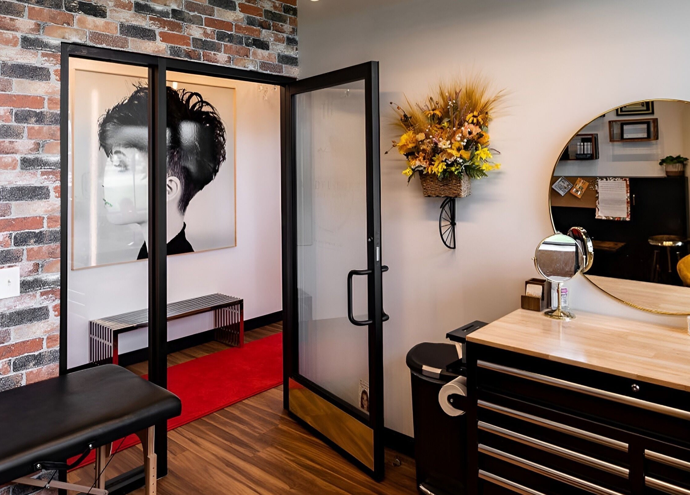 Stylish interior of Wildflower Beauty Room in Clarkston, Michigan, US with modern decor and beauty essentials.