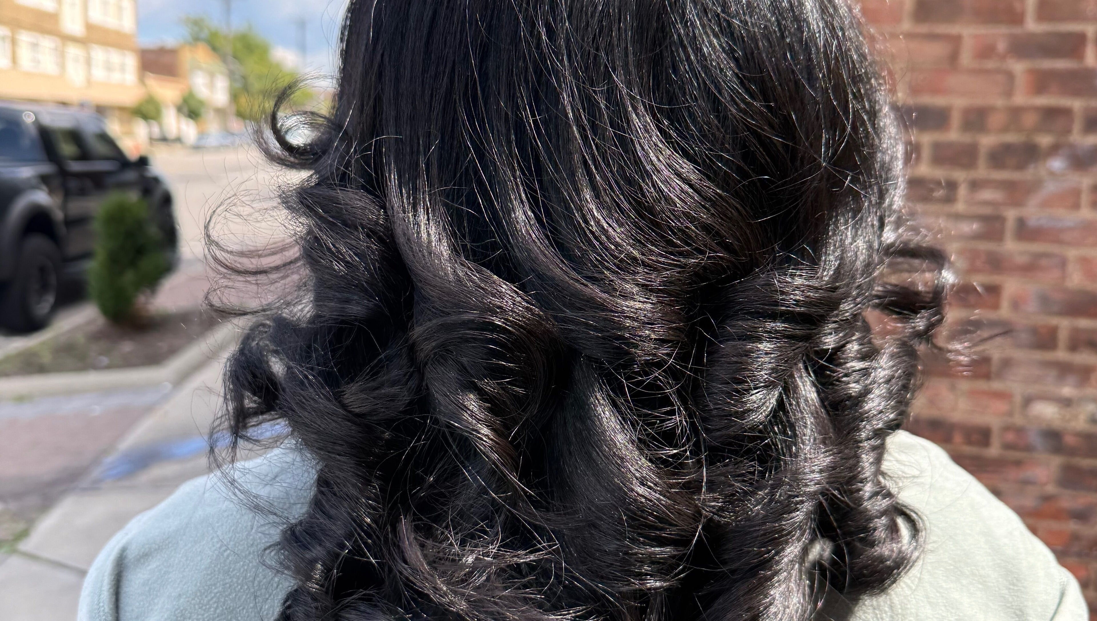 Close-up of elegant black curls outside 3570 Warrensville Center rd Shaker Heights oh 44122, Ohio, US.