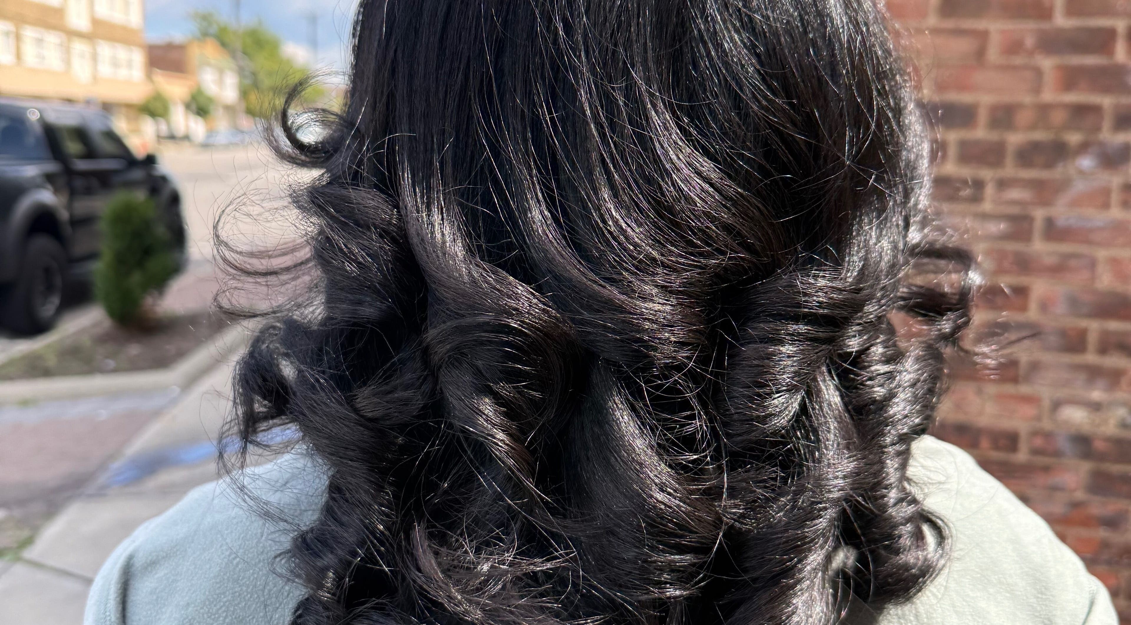 Close-up of elegant black curls outside 3570 Warrensville Center rd Shaker Heights oh 44122, Ohio, US.