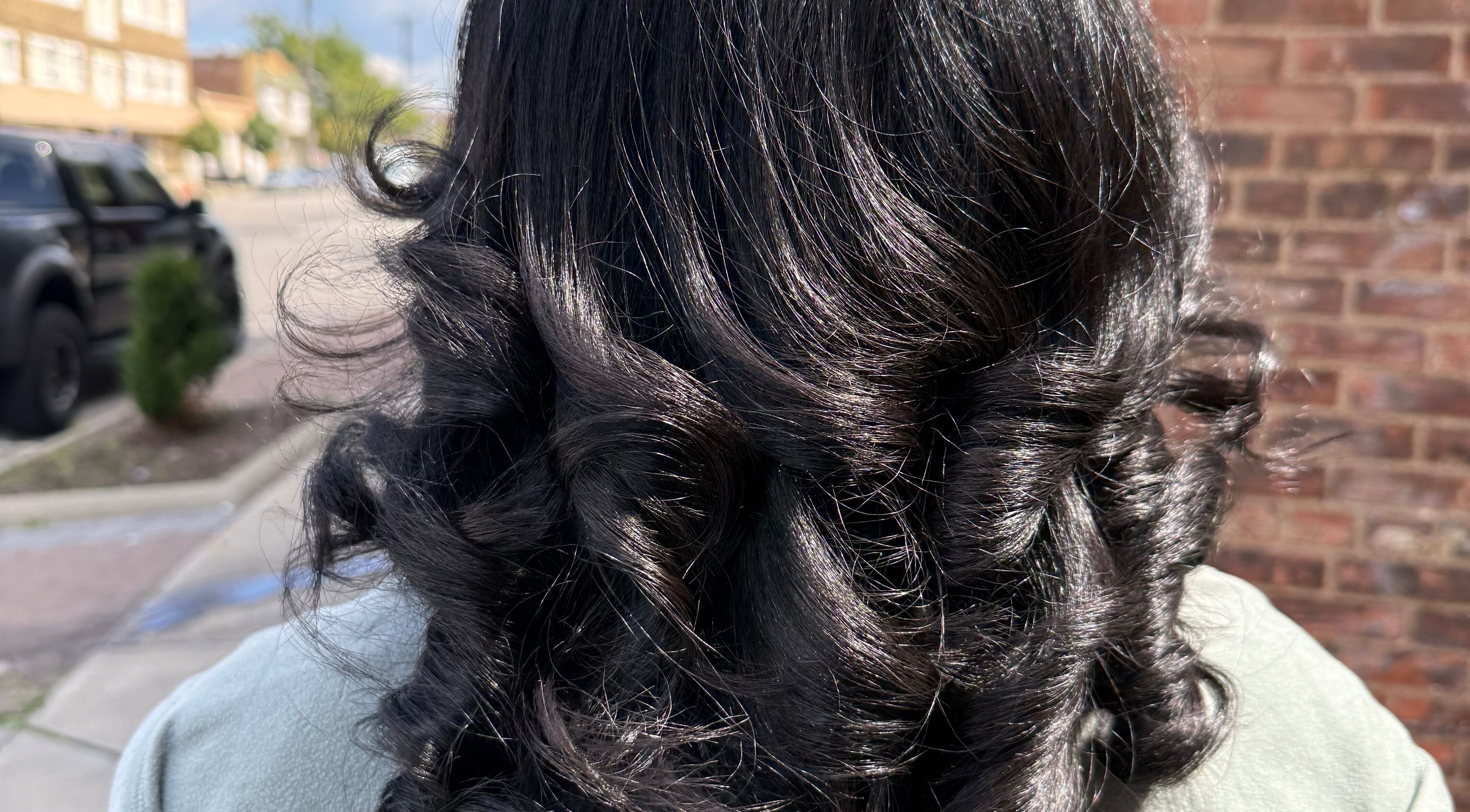 Close-up of elegant black curls outside 3570 Warrensville Center rd Shaker Heights oh 44122, Ohio, US.