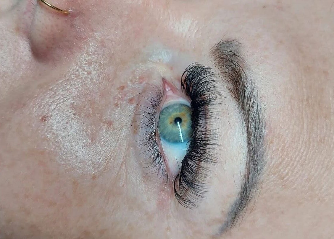 Close-up of eyelash extensions at Design on a Dime, Benoni, Gauteng, ZA.