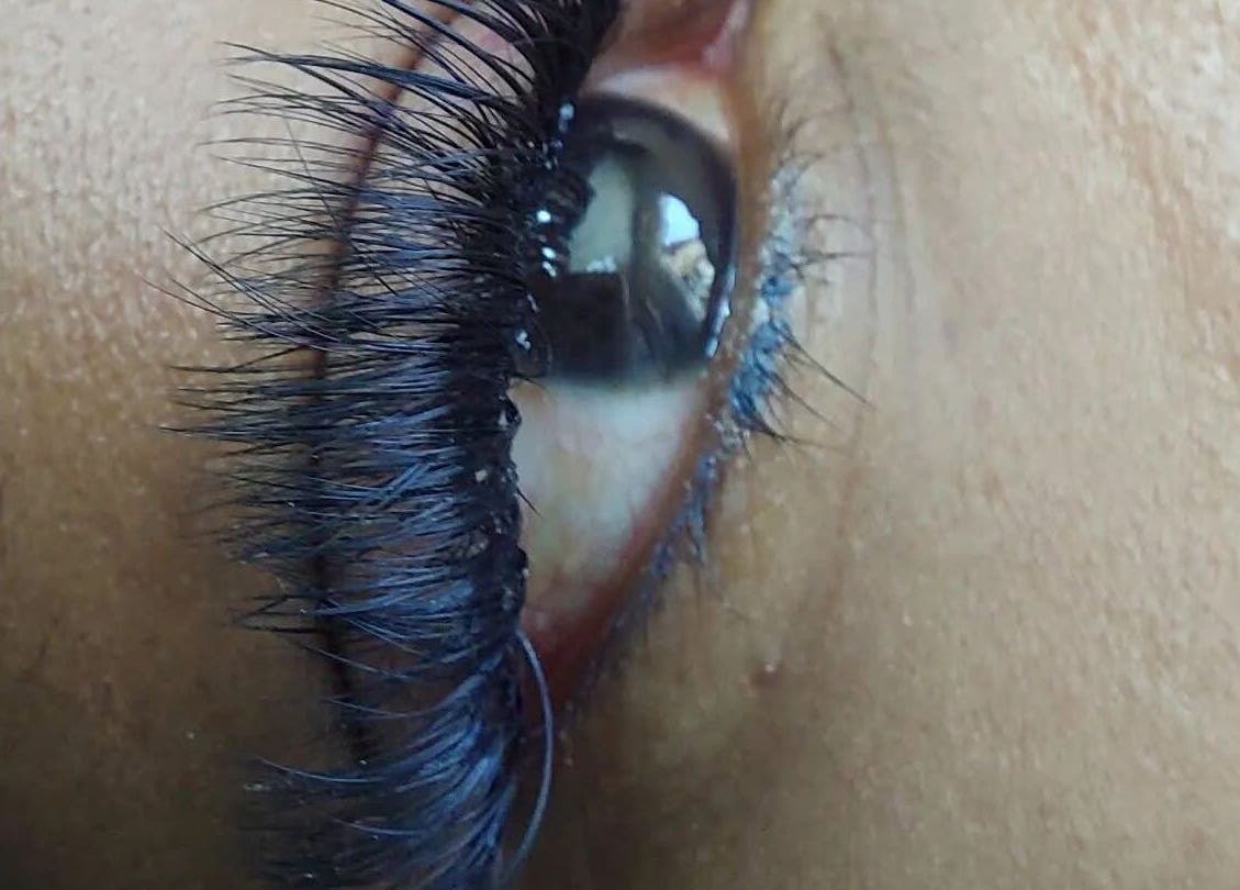 Close-up of voluminous eyelashes at Design on a Dime, Benoni, Gauteng, ZA.