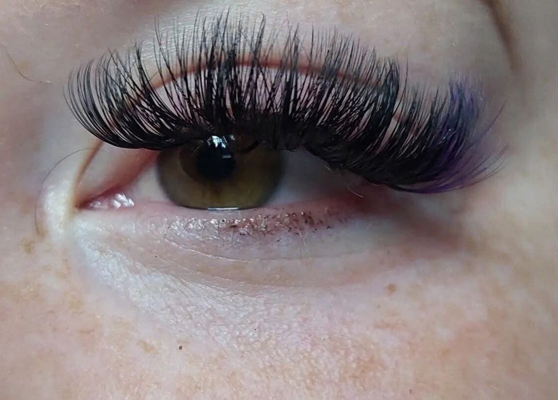 Close-up of a beautifully enhanced eye with eyelash extensions at Design on a Dime, Benoni, Gauteng, ZA.