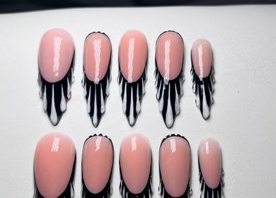 Intricate nail art design at Ndawonde Beauty Boutique, Benoni, Gauteng, ZA, showcasing precision and style.