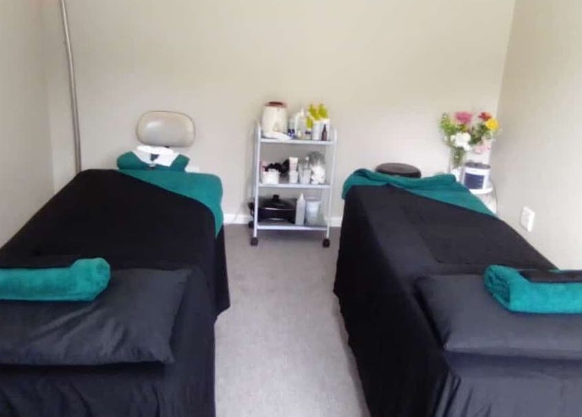Massage beds at Mello's Mobile Beauty Spa, Gqeberha, Eastern Cape, ZA offer a serene spa experience.