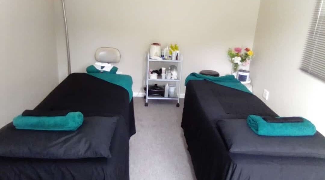 Massage beds at Mello's Mobile Beauty Spa, Gqeberha, Eastern Cape, ZA offer a serene spa experience.