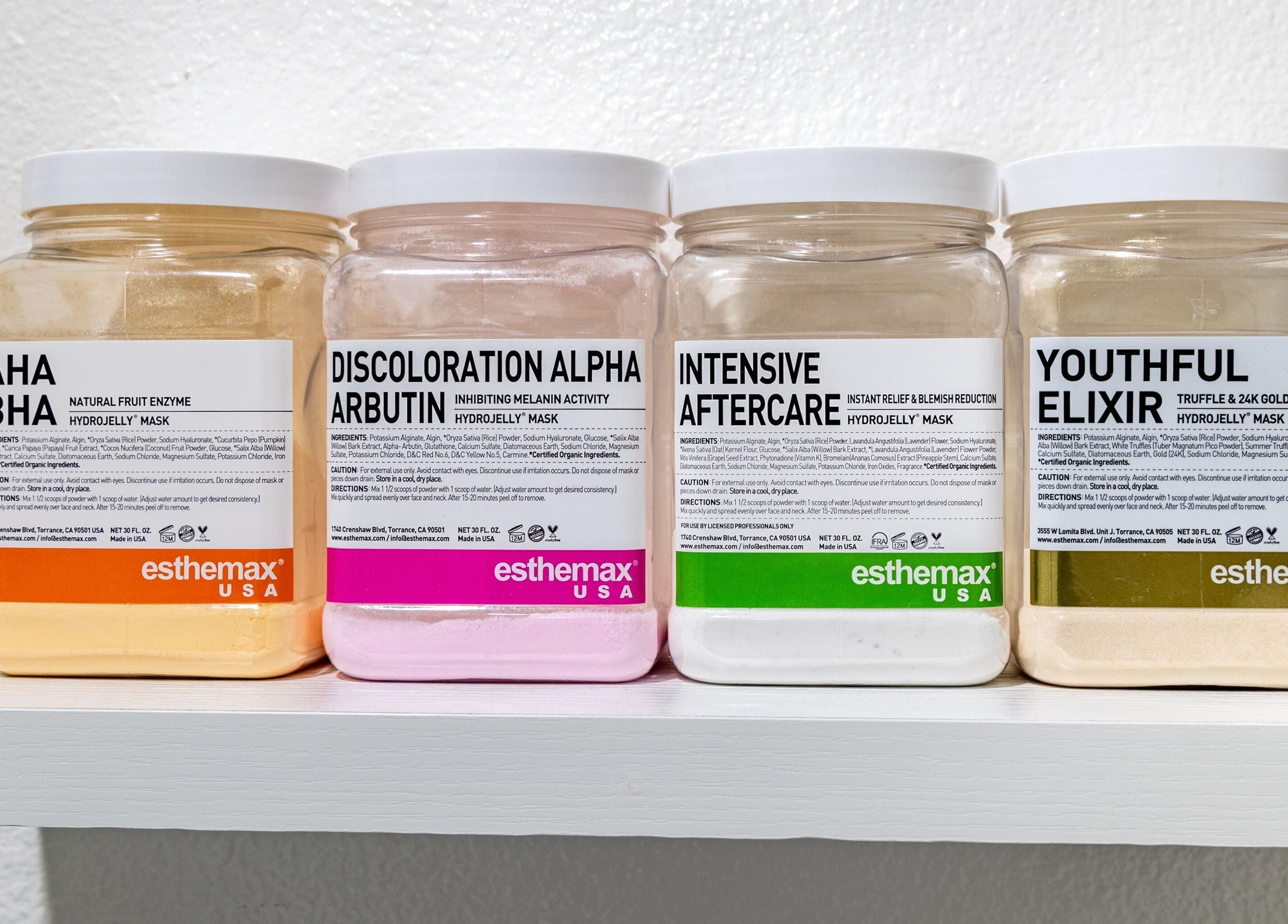 Hydrojelly masks at Just Be Skin Day Spa, Riverside, California, US, offering rejuvenating skincare solutions.