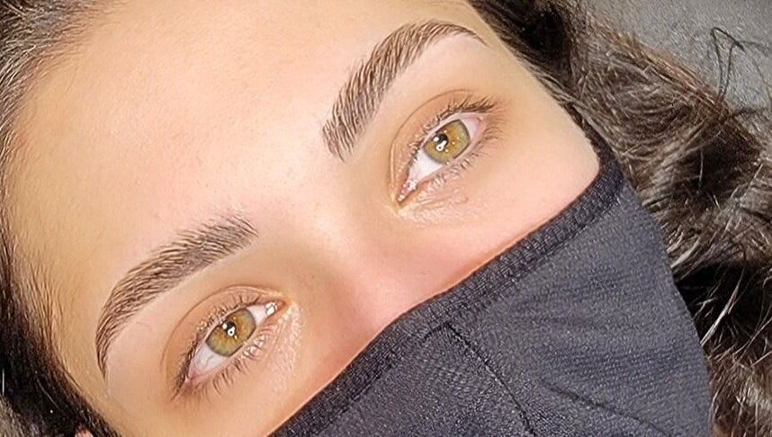 Perfectly groomed eyebrows at Enhance Beauty Bar, Coquitlam, British Columbia, CA.