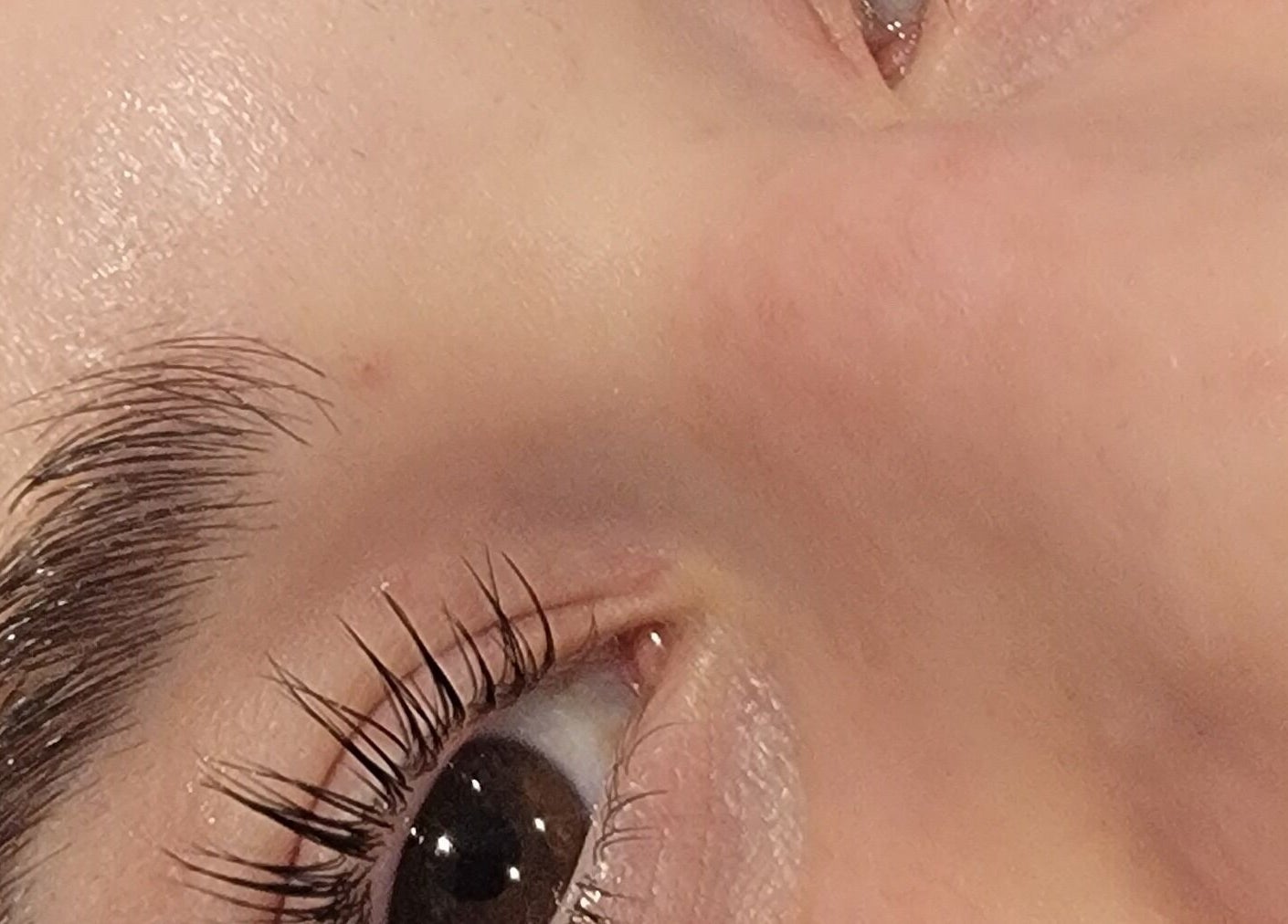 Close-up of enhanced eyelashes at Enhance Beauty Bar in Coquitlam, British Columbia, CA.