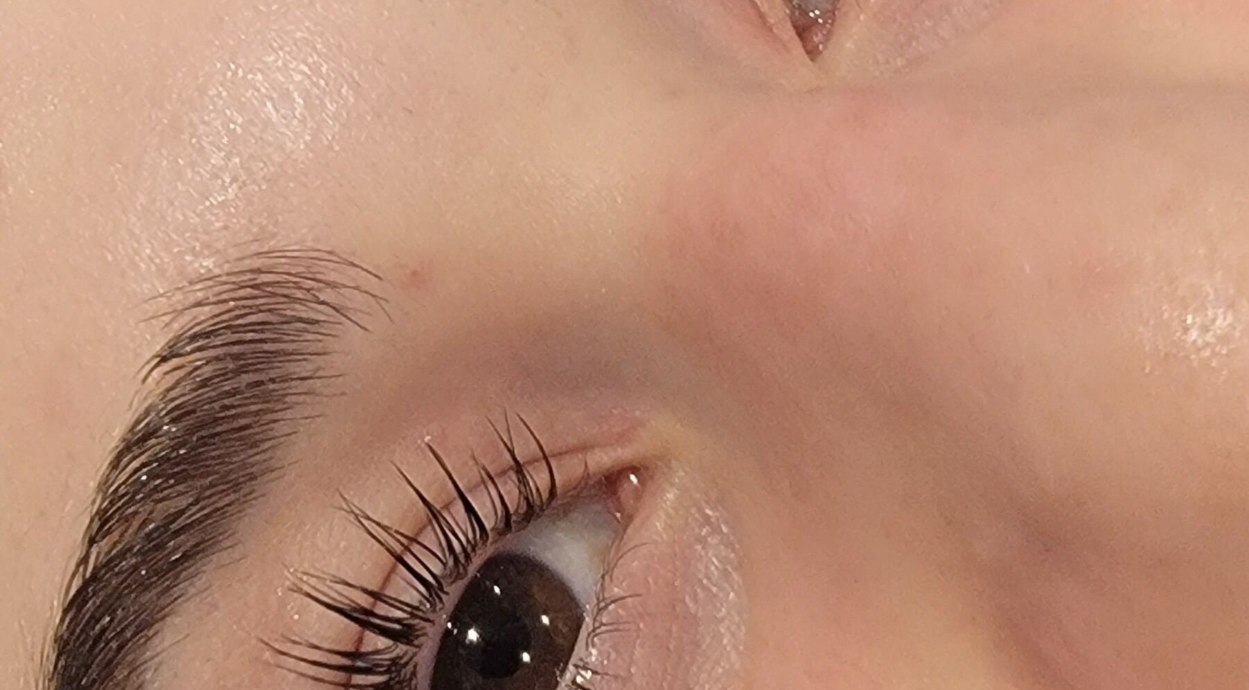 Close-up of enhanced eyelashes at Enhance Beauty Bar in Coquitlam, British Columbia, CA.