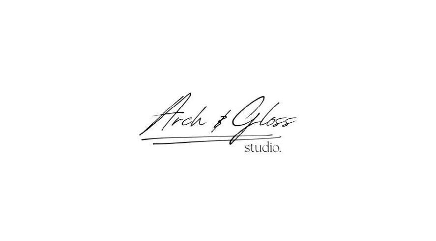 Elegant Arch and Gloss Studio logo design, Auckland, Auckland, NZ.