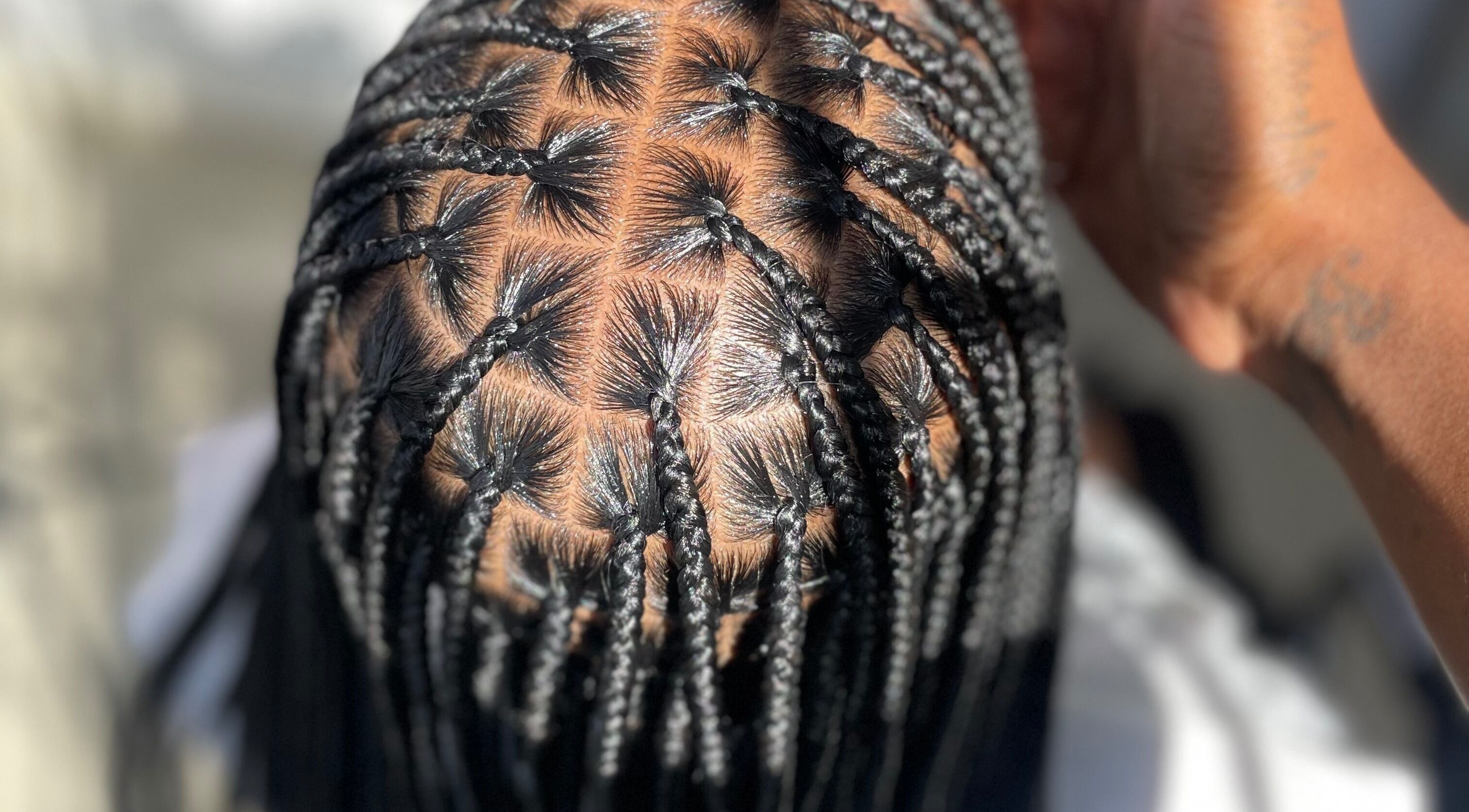 Intricate braids at St James Street San Fernando, San Fernando City Corporation, TT.