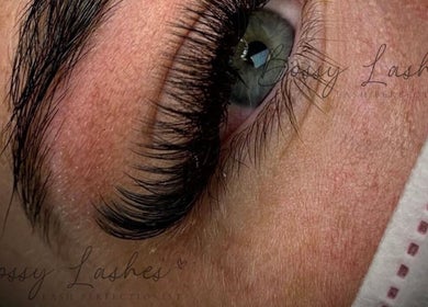 Close-up of stunning eyelashes from Bossy Lashes in Wickford, England, GB showcasing expert lash extensions.