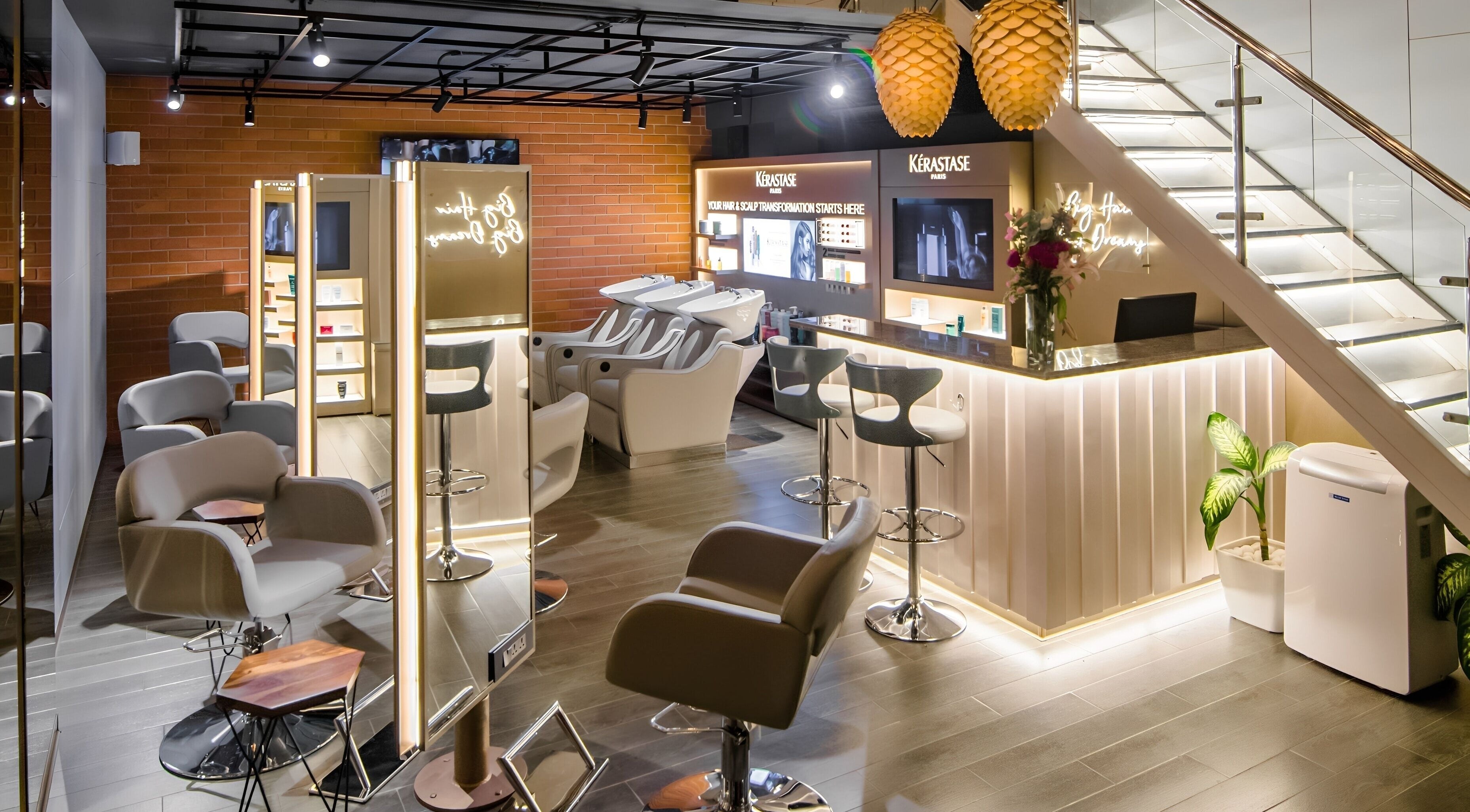 Interior of Blown - Salon - New BEL Road in Bangalore, Karnataka, IN, showcasing modern design and relaxing seating.
