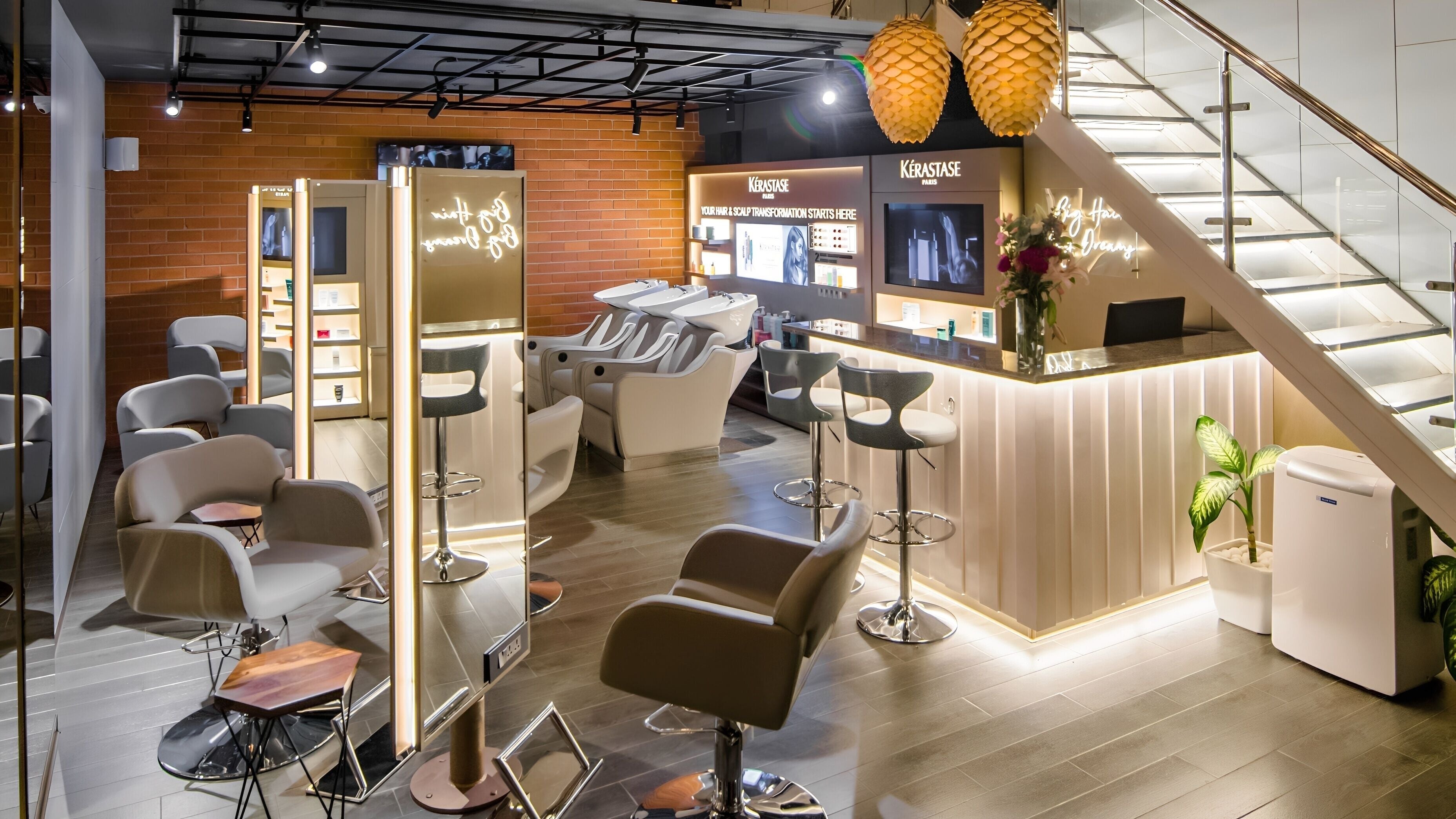 Interior of Blown - Salon - New BEL Road in Bangalore, Karnataka, IN, showcasing modern design and relaxing seating.