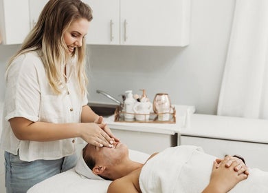 Relaxing facial treatment at Rose Lounge - Book with Landi, Somerset West, Western Cape, ZA for rejuvenation.