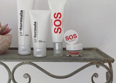 Skincare products displayed at Rose Lounge - Book with Landi, Somerset West, Western Cape, ZA.