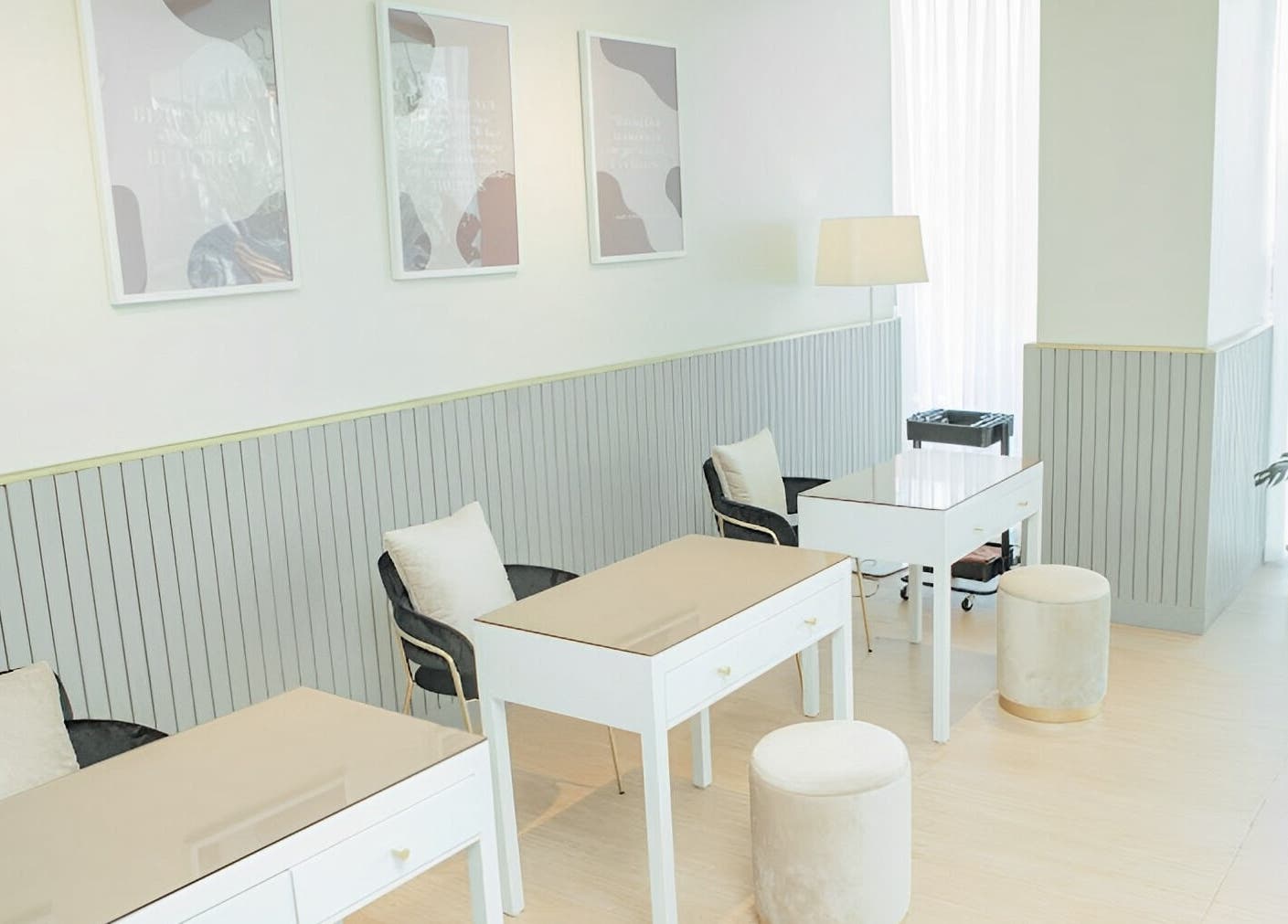 Elegant nail salon setup at New Lounge Las Piñas, Las Piñas, Metro Manila, PH showcasing chic manicure stations.