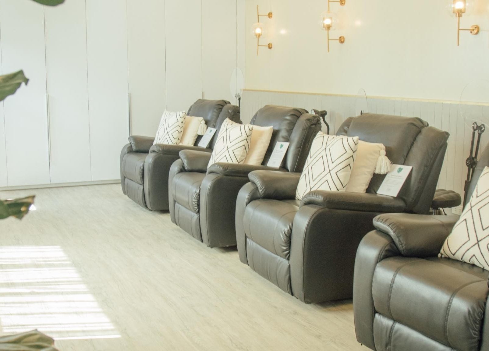 Luxurious recliners at NEW Lounge Pampanga, Angeles, Central Luzon, PH, designed for ultimate relaxation.