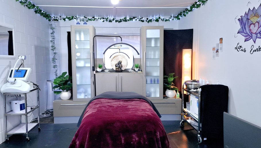 Elegant spa room at Lotus Embrace Beauty & Smile Studio - Richmond, Richmond, Tasman, NZ with calming décor.