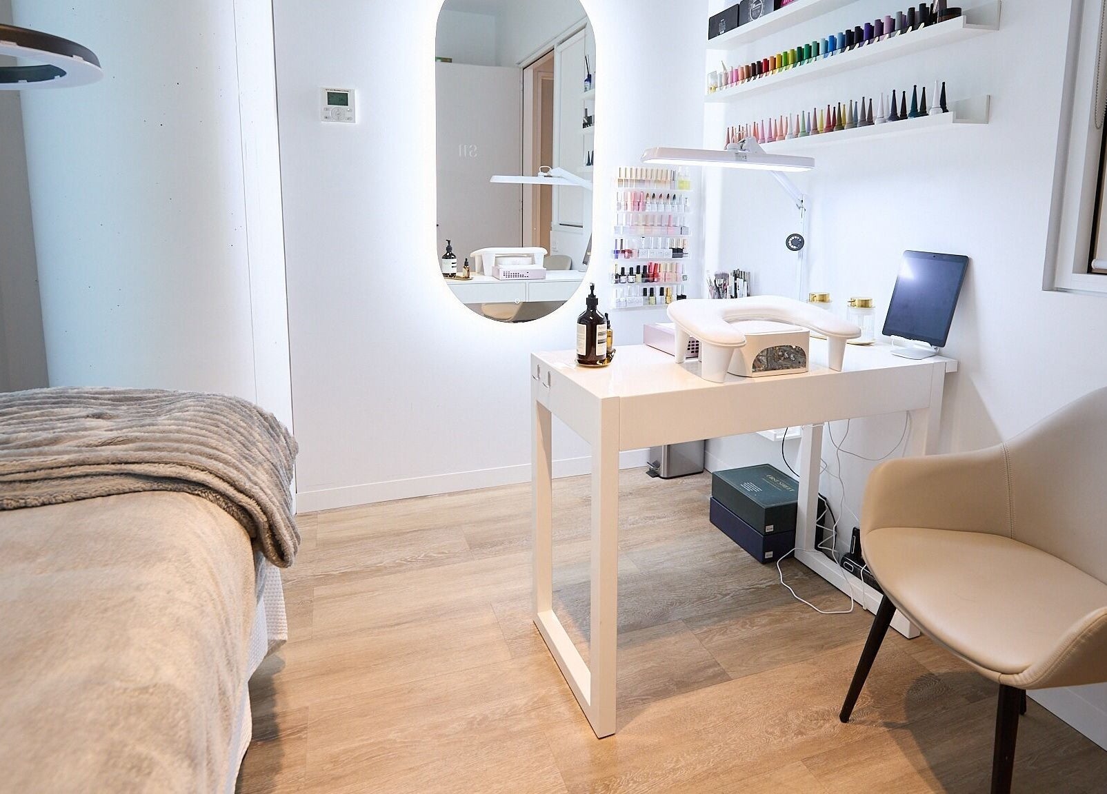 Luxurious treatment room at Beauty by Kitty, St Leonards, New South Wales, AU with modern decor.