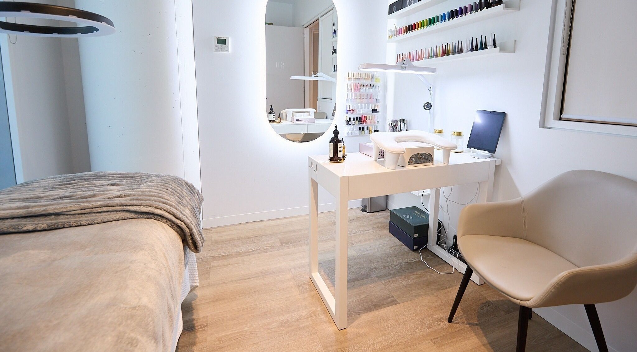 Luxurious treatment room at Beauty by Kitty, St Leonards, New South Wales, AU with modern decor.