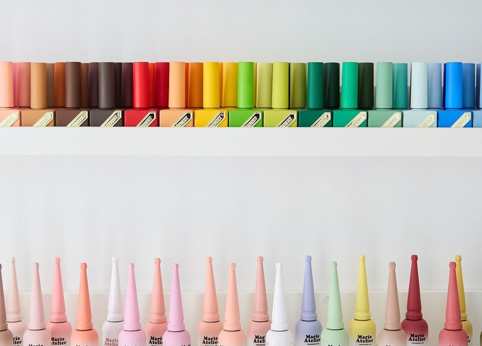 Colorful nail polish collection at Beauty by Kitty in St Leonards, New South Wales, AU.