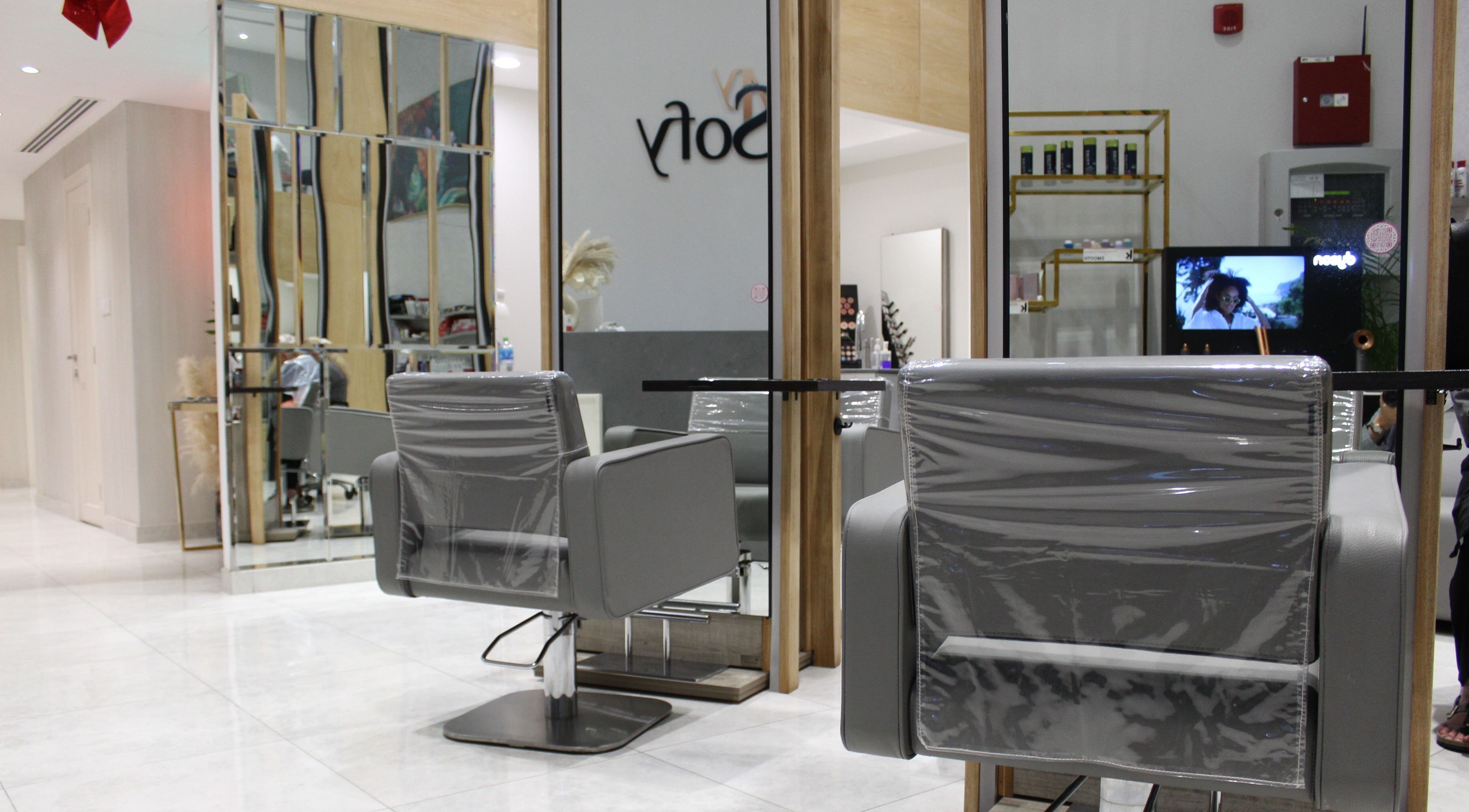 Modern styling chairs in My Sofy Ladies Salon, Dubai, Dubai, AE, showcasing sleek interior design.