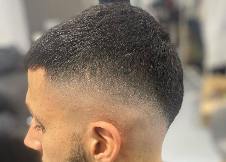 Close-up of a sleek fade haircut at Van E Cuts, Hillsdale, New South Wales, AU.